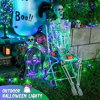 JMEXSUSS Connectable Purple and Green Halloween Lights Plug-in - color: Purple Green, size: 100 LED