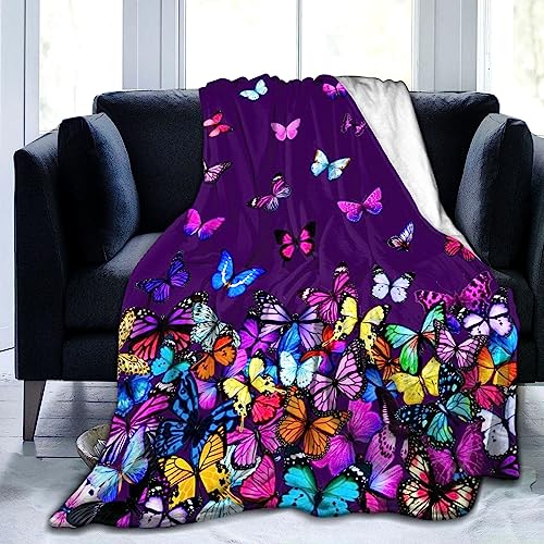 Butterfly Blanket Beautiful Butterfly Throw Blanket Ultra Soft Blankets Lightweight Cozy for Bed Couch Sofa 80"x60" - color: Butterfly 4, size: 80"x60"
