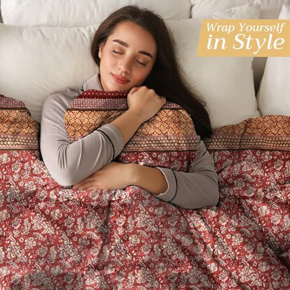 Maison d' Hermine Throw Blanket for Couch Lightweight Soft (50''X60'') - color: 005 - Surya - Barn Red, size: 50"x60"