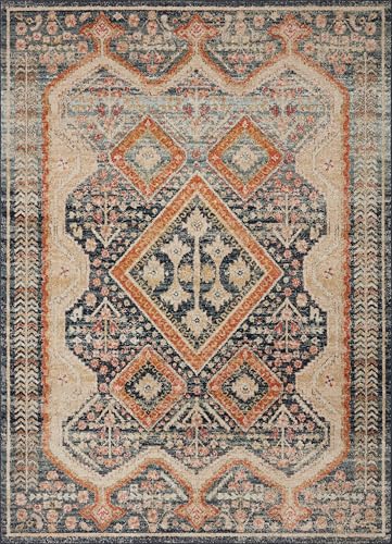 Loloi Jocelyn Navy/Multi 5'-5" x 7'-6" Area Rug - color: Navy / Multi, size: 5'5" x 7'6" (Rectangular)