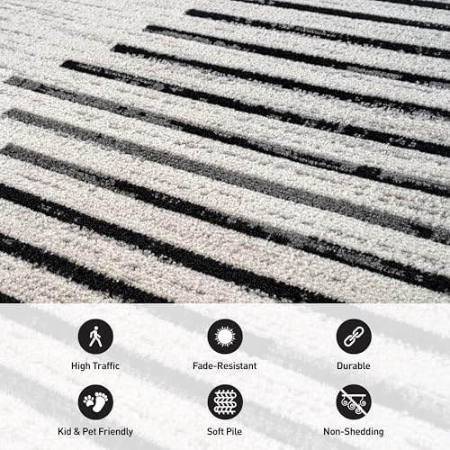 Rugshop Contemporary Abstract Area Rug for Living Room Cream 2' x 3' - size: 2' x 3' (Rectangular)