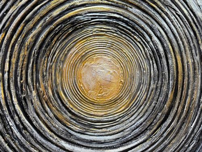Boiee Art,28x40in Hand-Painted Abstract Spiral Circular Wall Art on Canvas - color: Mixed Color