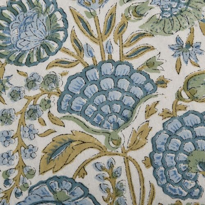 Ridhi Asparagus Green Floral Block Print Throw Pillow Covers 18 x 18 Inch - color: Asparagus Green, size: 18" x 18" (Pack of 2)