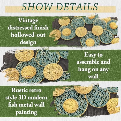 edaknez Large Metal Wall Art Decor, 47x27 Metal Lotus Leaf Wall Sculpture - color: B 47 inch x 27 inch