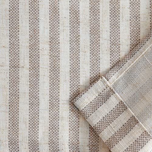 Vangao Taupe Grey Stripe Linen Tiers Curtains 36 Inch Farmhouse 2 Panels - color: Boxter Striped| Taupe Grey on Beige, size: 26"W x 36"L (Pack of 2)