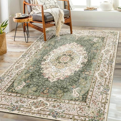Green Rug 3x5,Washable Area Rugs for Bedroom Living Room Small Boho - color: New Green, size: 3'x5'