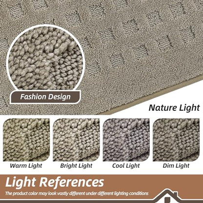 BEQHAUSE Dirt Trapper Door Mats 20"x32", Non Slip Washable, Beige - color: Beige, size: 20" X 32" (Rectangular)