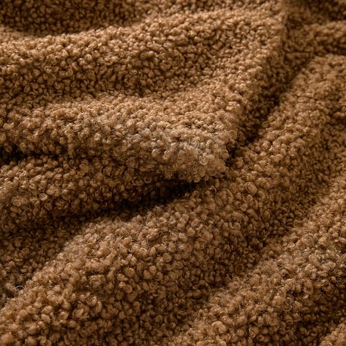 HiEnd Accents Teddy Umber 50x60 inch Boucle Throw Blanket - color: Umber, size: 50" x 60"