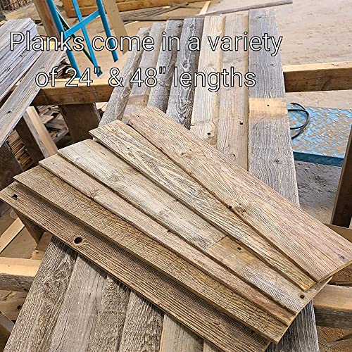 Rockin' Wood Real Wood Peel & Stick Rustic Reclaimed Naturally Weathered Barn Wood Accent Paneling Planks for Walls, 104 Square Feet - size: 104 Square Feet