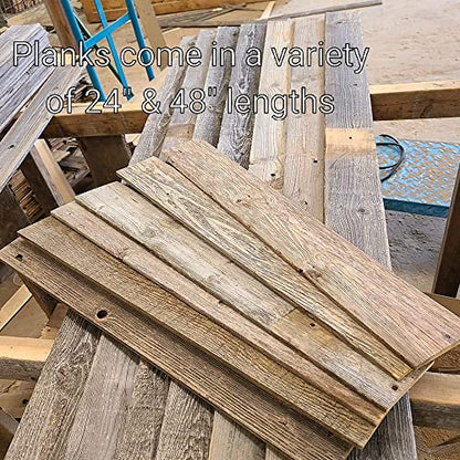 Rockin' Wood Real Wood Peel & Stick Rustic Reclaimed Naturally Weathered Barn Wood Accent Paneling Planks for Walls, 104 Square Feet - size: 104 Square Feet