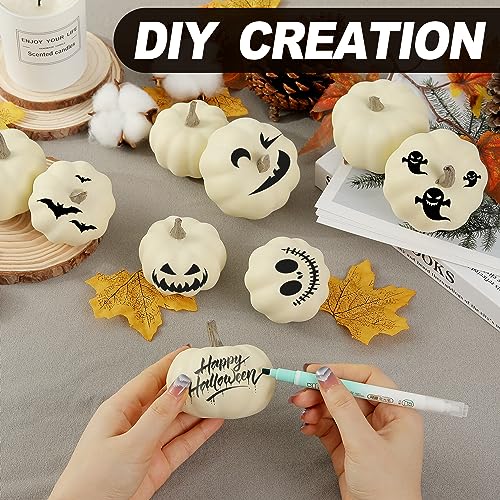 Artgar Pumpkin Decor - White Pumpkin - 10 PCS Mini Pumpkins Harvest Set - color: 10pcs Beige Pumpkins