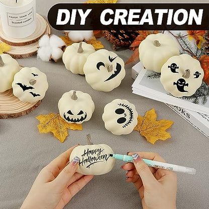 Artgar Pumpkin Decor - White Pumpkin - 10 PCS Mini Pumpkins Harvest Set - color: 10pcs Beige Pumpkins