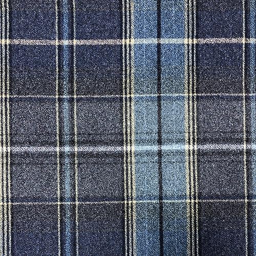 always4u Woolen Look Plaid Curtains Modern Window Panels Navy Blue Check Tartan Curtains for Living Room Bedroom 2 Panels Navy Blue 45 * 84 Inches - color: Navy Blue, size: 45"W x 84"L (Pack of 2)