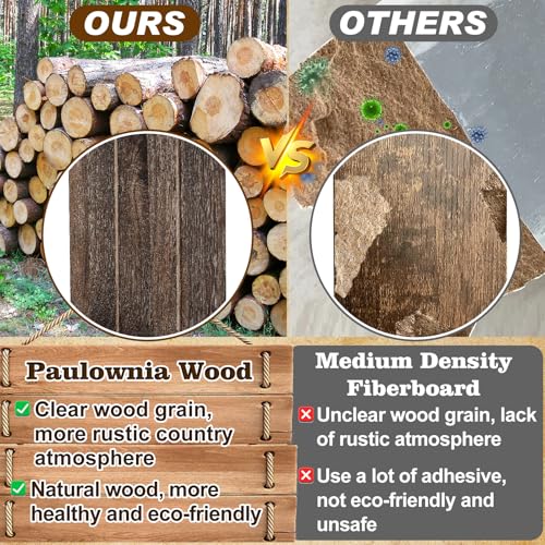 Alphatool Handmade Wooden Candle Sconces Set of 2 Farmhouse Wall Decor - color: Brown