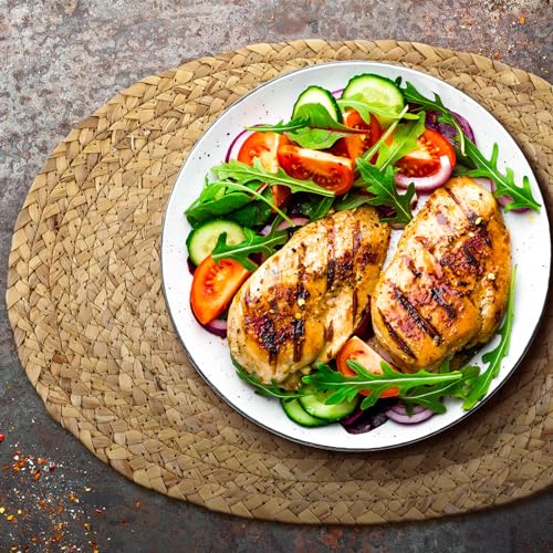 Bencailor 6 Pcs Jute Woven Placemats Natural Braided Placemats, Oval