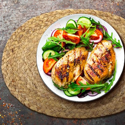 Bencailor 6 Pcs Jute Woven Placemats Natural Braided Placemats, Oval
