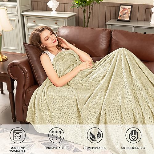 inhand Camel Throw Blanket for Couch, Super Soft Flannel Blanket Throw Size All Season Use, 50 x 60 Inches - color: Camel, size: Throw/Travel-50x60 IN
