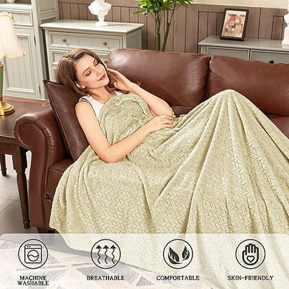 inhand Camel Throw Blanket for Couch, Super Soft Flannel Blanket Throw Size All Season Use, 50 x 60 Inches - color: Camel, size: Throw/Travel-50x60 IN