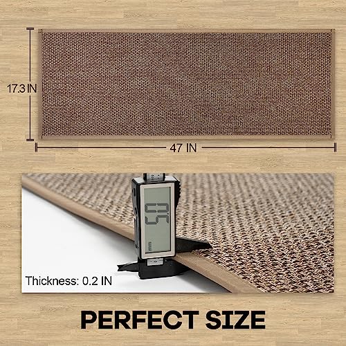 Hargiis Kitchen Rug, Rubber Non Slip Kitchen Rugs Washable, Absorbent Runner Mat for Floor, Machine Washable Standing Mats for in Front of Sink, Door, Laundry, Entryway, Entrance (Brown, 47" × 17.3") - color: Brown, size: 1'5" x 3'11" (Rectangular)