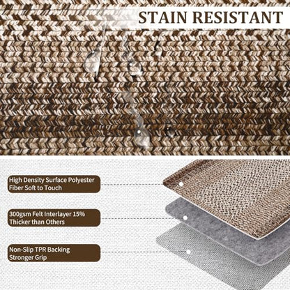 RUGSREAL Washable 2x10 Runner Rug for Hallway Kitchen Modern Runner Rugs - color: Brown, size: 2' x 10' (Runner)