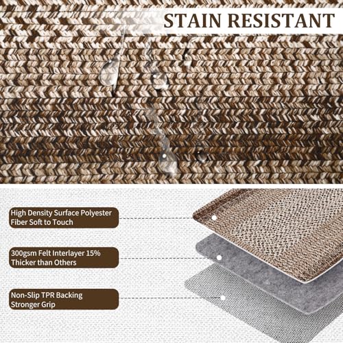 RUGSREAL Washable Rug 5x7 Modern Geometric Living Room Bedroom Rugs - color: Brown, size: 5' x 7' (Rectangular)