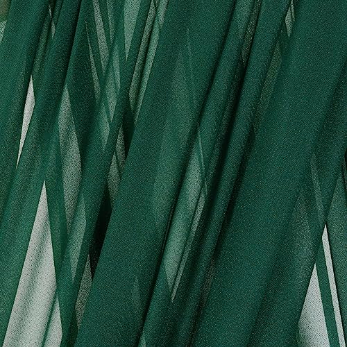 Sheer Wedding Arch Draping Fabric 29" x 20 FT 4 Panels Emerald Green - color: Emerald Green, size: 29"w x 240"l (Pack of 4)