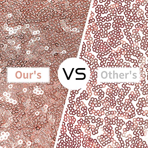 Pufogu 12 x 72 inches Rose Gold Sequin Table Runner, 2 Packs - color: Rose Gold