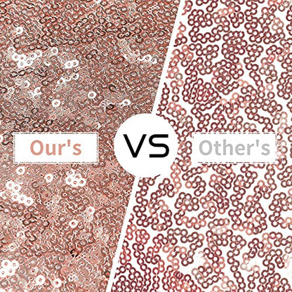 Pufogu 12 x 72 inches Rose Gold Sequin Table Runner, 2 Packs - color: Rose Gold