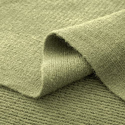 Vonty Olive Green Knitted Throw Blanket with Tassels Fringe, 50x60 Acrylic - color: Olive Green, size: 50" x 60"