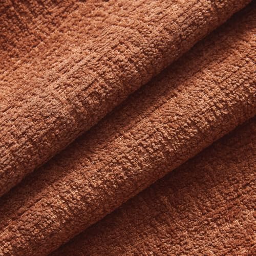 MIULEE Fall Couch Pillow Covers Textured Chenille 18x18 Rust - color: Rust, size: 18" x 18" (Pack of 2)