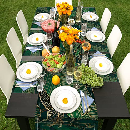 ArtSocket Table Runner and Placemats Set of 6, Tropical Palm - color: Palm