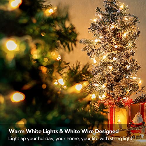 Clear Christmas Lights,13 FT 50Count White Lights White Wire - color: Warm White (White Wire), size: 50 count