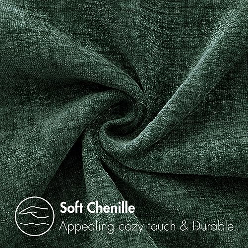 MIULEE Soft Chenille Throw Pillow Covers Green 16x16 Inch Pack of 2 - color: Green, size: 16" x 16" (Pack of 2)