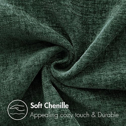 MIULEE Soft Chenille Throw Pillow Covers Green 16x16 Inch Pack of 2 - color: Green, size: 16" x 16" (Pack of 2)
