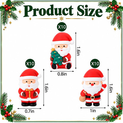 30 Pcs Christmas Mini Santa Figurines, Tiny Santa Claus Statues Ornaments - color: Santa, size: 30 Pcs