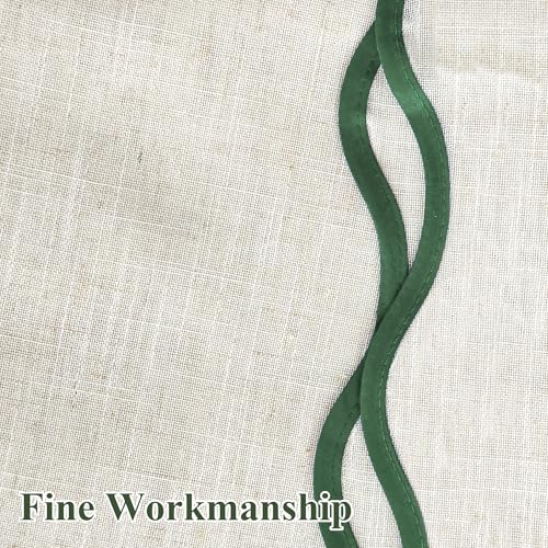 DriftAway Semi Sheer Scalloped Edge Linen Coastal Beach Window Curtains for Living Room Bedroom 2 Panels Rod Pocket Each Size 52 Inch by 84 Inch Loden Green - color: Linen Loden Green, size: 52"W x 84"L (Pack of 2)