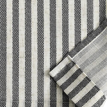 jinchan Linen Boxter Stripe Valances for Window 16 inch,Black,1 Panel - color: Boxter Stripe | Black on Linen, size: 50"W x 16"L (Pack of 1)