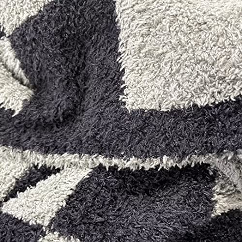 Ultra Soft Checkered Blanket Black Cozy Buffalo Check Throw Fluffy Knitted Reversible Throw Blanket Lightweight Fleece Checkerboard Grid Blanket for Sofa Couch Bed Travel, Graphite/Carbon, 51''x63'' - color: Graphite/Carbon