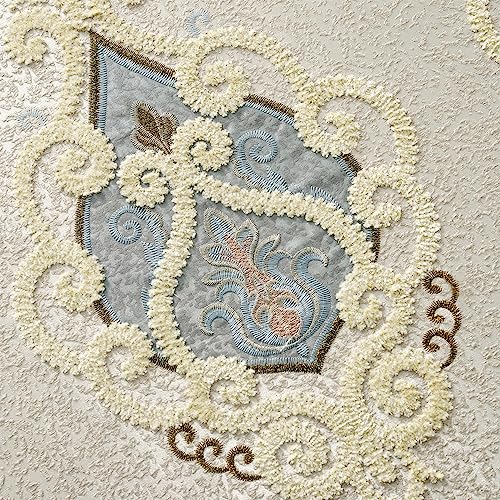 VOGOL Embroidery Curtains 63 inch Length Grommet Window Treatment Voile Panel Drape for Living Room Kichen, Two Panels, W42 x L63 inch - color: C1, size: 42"W x 63"L (Pack of 2)