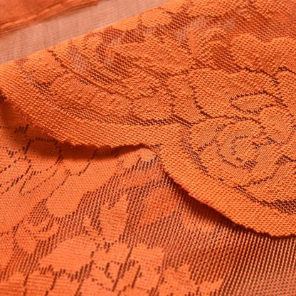 Kotile Burnt Orange Sheer Valance Curtain for Kitchen W52xL18 Inch 1 Panel - color: Burnt Orange