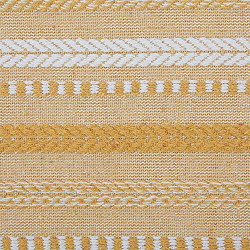 DII Farmhouse Braided Stripe Table Runner Collection, 15x72 (15x77, Fringe Included), Honey Gold (Pack of 12) - size: 15x72" (15x77", Fringe Included) (Pack of 12)