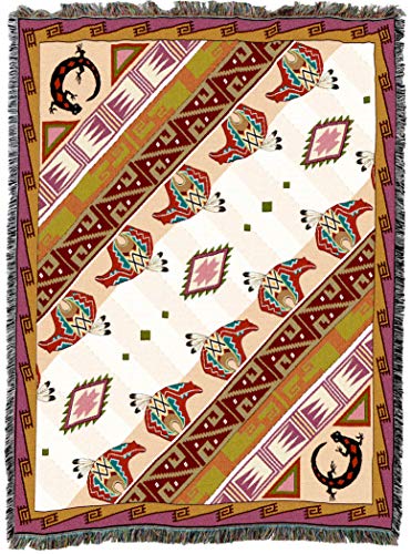Pure Country Weavers Western Slant Light Blanket - Southwest Native American Inspired - Gift Tapestry Throw Woven from Cotton - Made in the USA (72x54) - color: Slant Light, size: Large