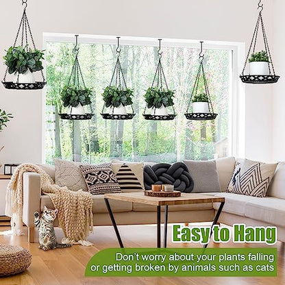 Enhon 2 Pack Plant Hanger, 12" Metal Hanging Planter for Indoor Plants