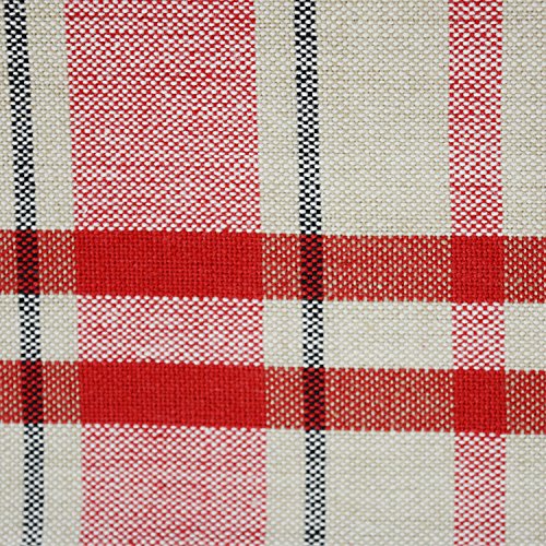 DII French Stripe Dining Table Collection Farmhouse Style Table Runner, 14x72 Inches, Taupe/Red - color: Taupe/Red, size: 14x72 Inches (Pack of 1)