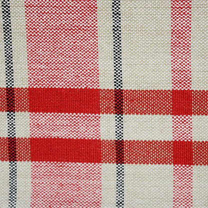 DII French Stripe Dining Table Collection Farmhouse Style Table Runner, 14x108 Inches, Taupe/Red - color: Taupe/Red, size: 14x108 Inches (Pack of 1)