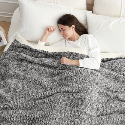 Snuggle Sac Queen Size Bedding Blanket Black, Super Soft Warm Cozy Bed Blankets Oversized Fuzzy Plush Blankets for Bed, Bedroom, Heather Black, 90x90 inches - color: Heather Black, size: Queen (90"x90")