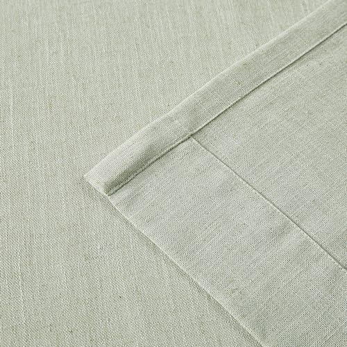 Vision Home Light Green Linen Pinch Pleated Semi Sheer Curtains 40Wx63Lx2 - color: Soft Green/Pinch, size: 40"W x 63"L (Pack of 2)