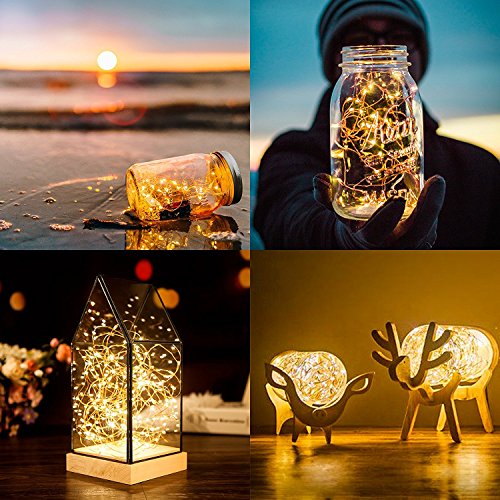 ANJAYLIA Fairy Lights, 10ft 30 LED Mini String Lights Battery Operated Firefly Starry Lights for Wedding, Bedroom, Party, Christmas, Warm White 2 Pack - color: Warm White 2 Pack 30 LED