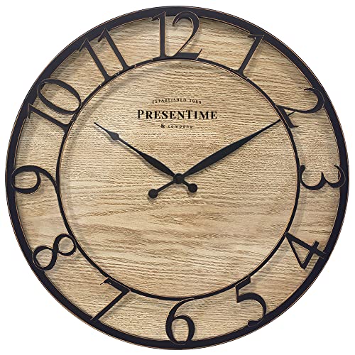 Presentime 21" Farmhouse Series Wall Clock - color: Oil Rubbed Bronze, size: 21 inch