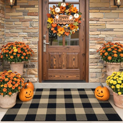 Outdoor Rugs, Brown and Black Area Rug Checkered 2’4’’x3’7’’ - color: Brown & Black, size: 2'4" x 3'7" (Rectangular)